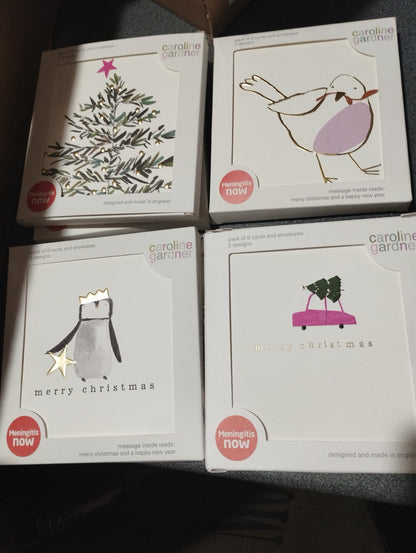 7pks of 8 each pack 56 total Caroline Gardner Xmas cards