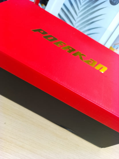 Poerkan Men's Comfortable & Stylish Lace - Up Derby Shoes-Black-UK10