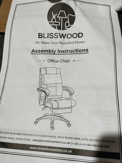 Blisswood office chair with big pillow Grey