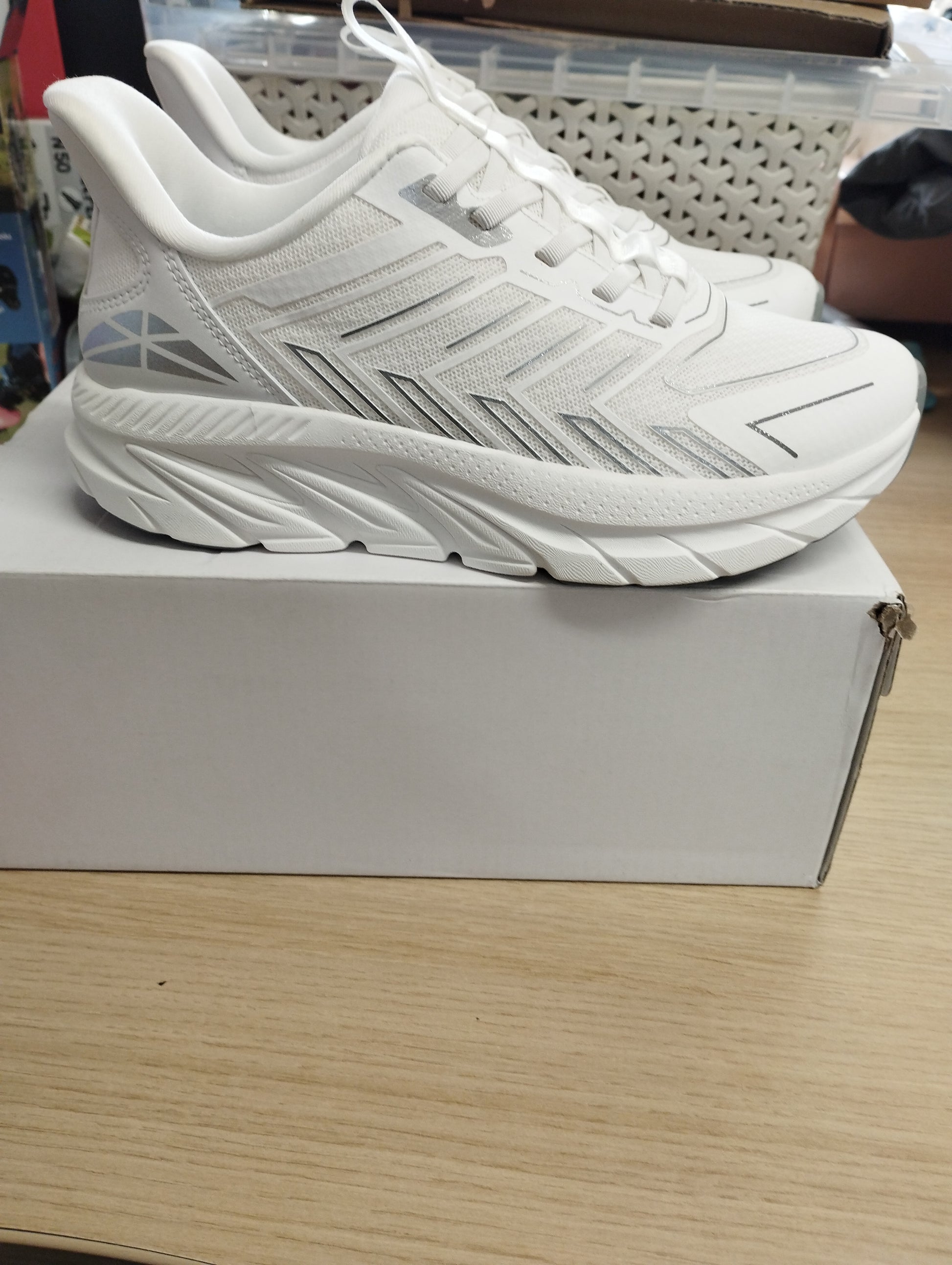 ALLSWIFT Women's Trainers Slip On Walking Shoes-UK4.5-WHITE