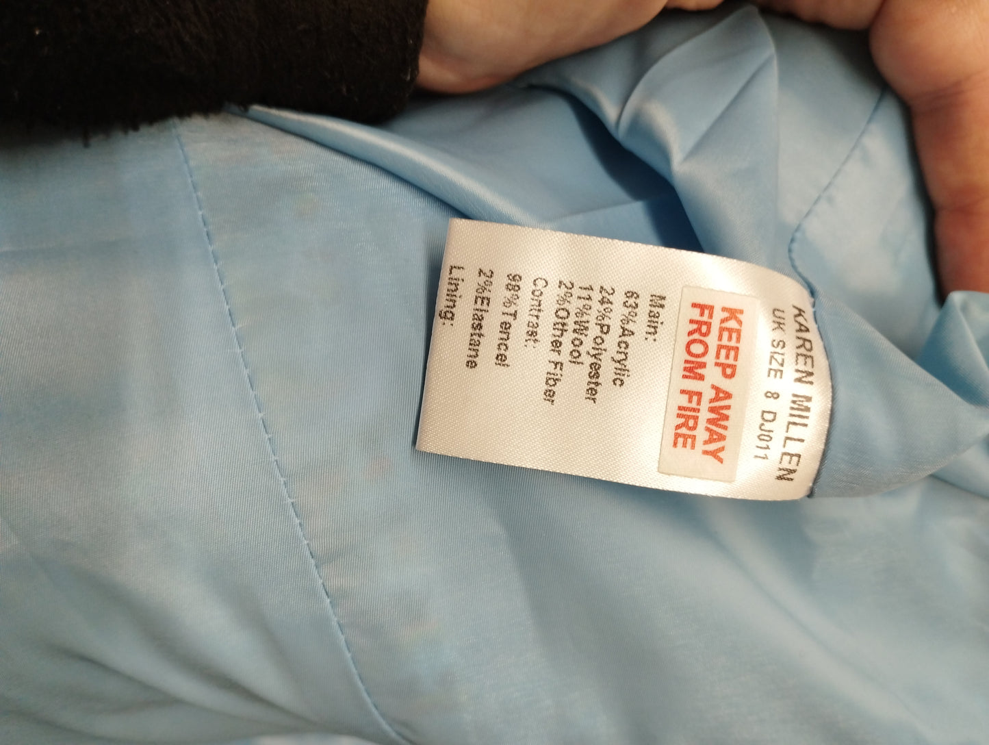 Karen Millen Tweed Denim Mix A Line Dress-UK8