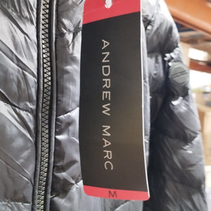 Andrew Marc long down coat Black Womens Medium
