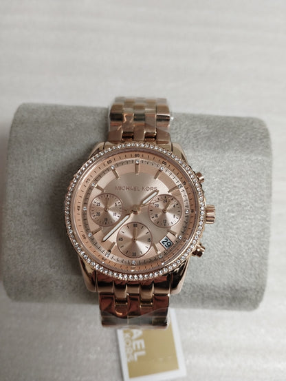 Michael Kors Mini Bryant Pavé Rose Gold-Tone Watch