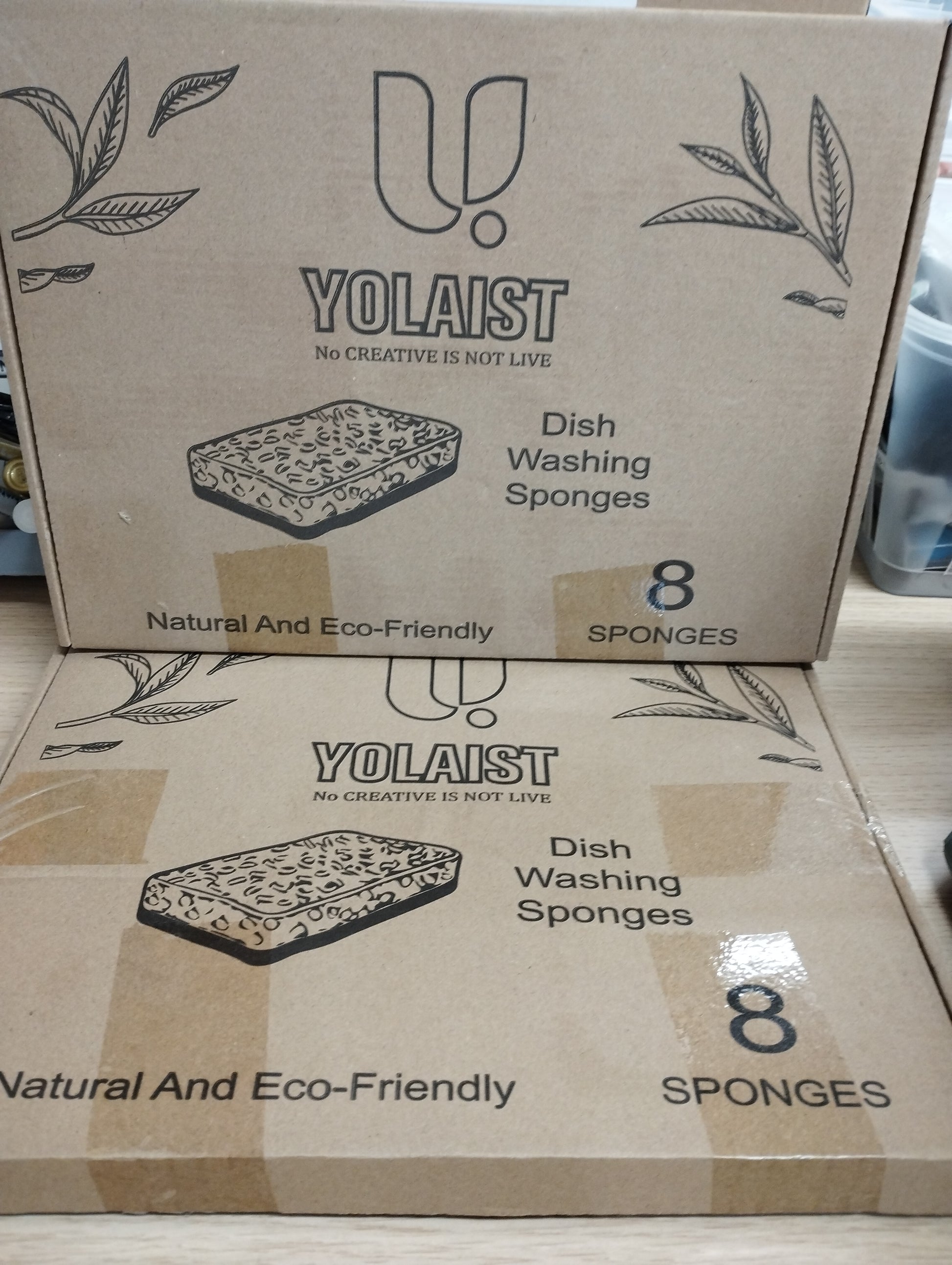 2 X YOLAIST 8PK ECO WASHING UP SPONGE