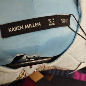 Karen Millen Tweed Denim Mix A Line Dress-UK8