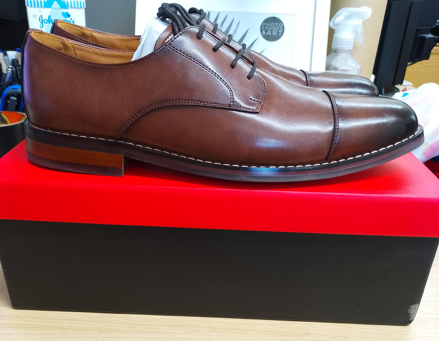 Poerkan Men's Comfortable & Stylish Lace - Up Derby Shoes-Black-UK10