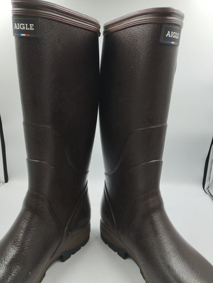 AIGLE 1853 Terra Pro Vario Farming boot suitable for wide calves and feet-UK8 BROWN