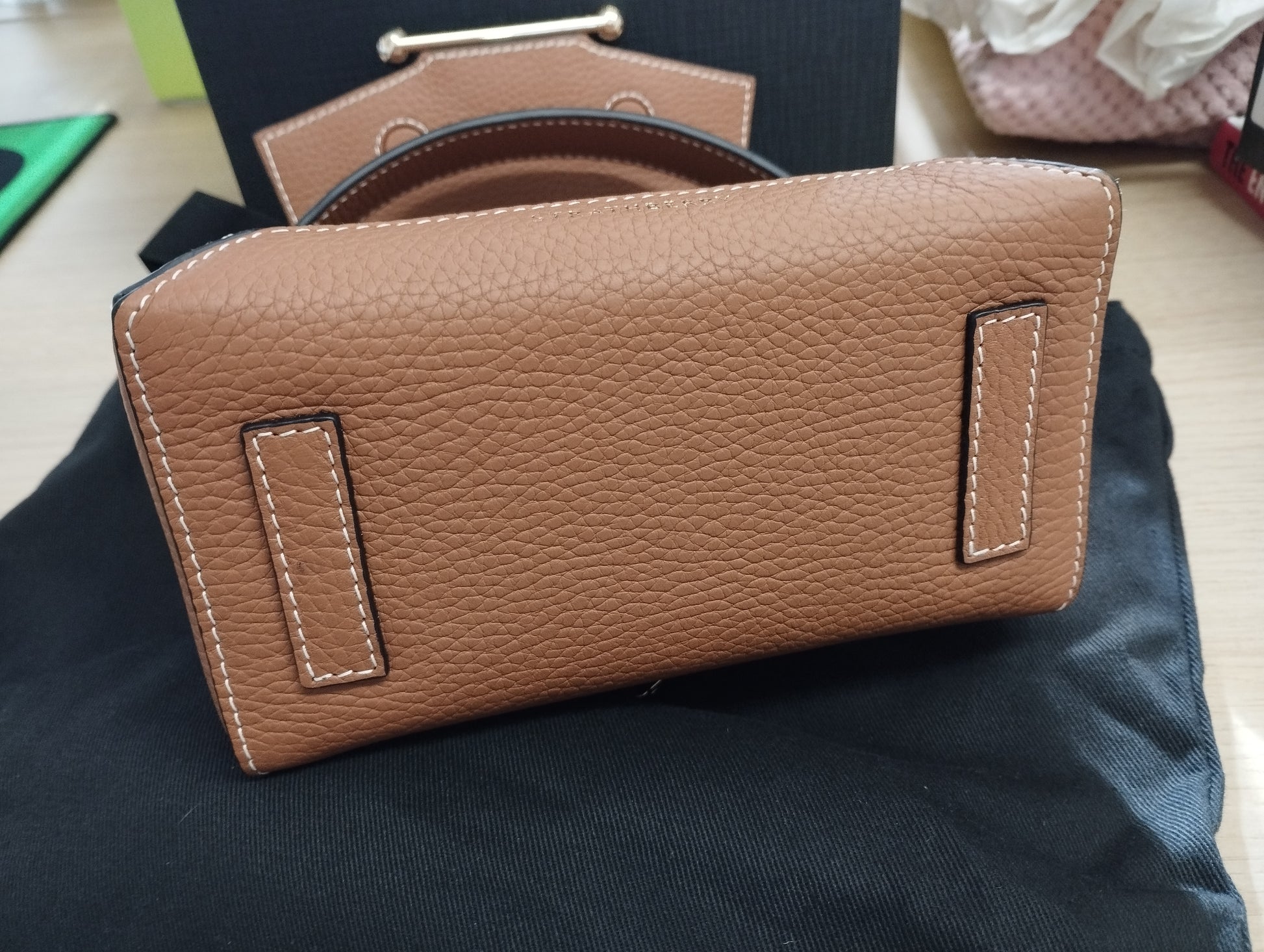 STRATHBERRY Mosaic Top Handle Nano Bag-tan