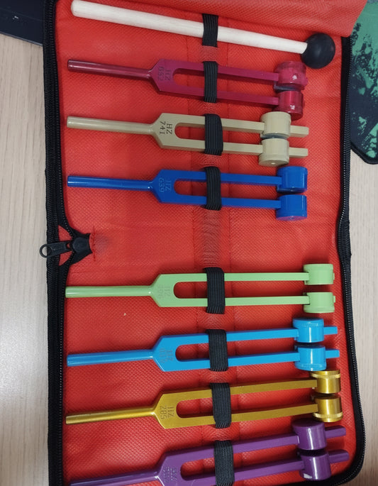 Chakra Tuning Fork Set for Healing, 7 PCS Color Weighted Tuning Forks