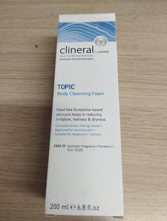 AHAVA Clineral Topic Body Skincare, Cleansing Foam, 6.8 Fl Oz