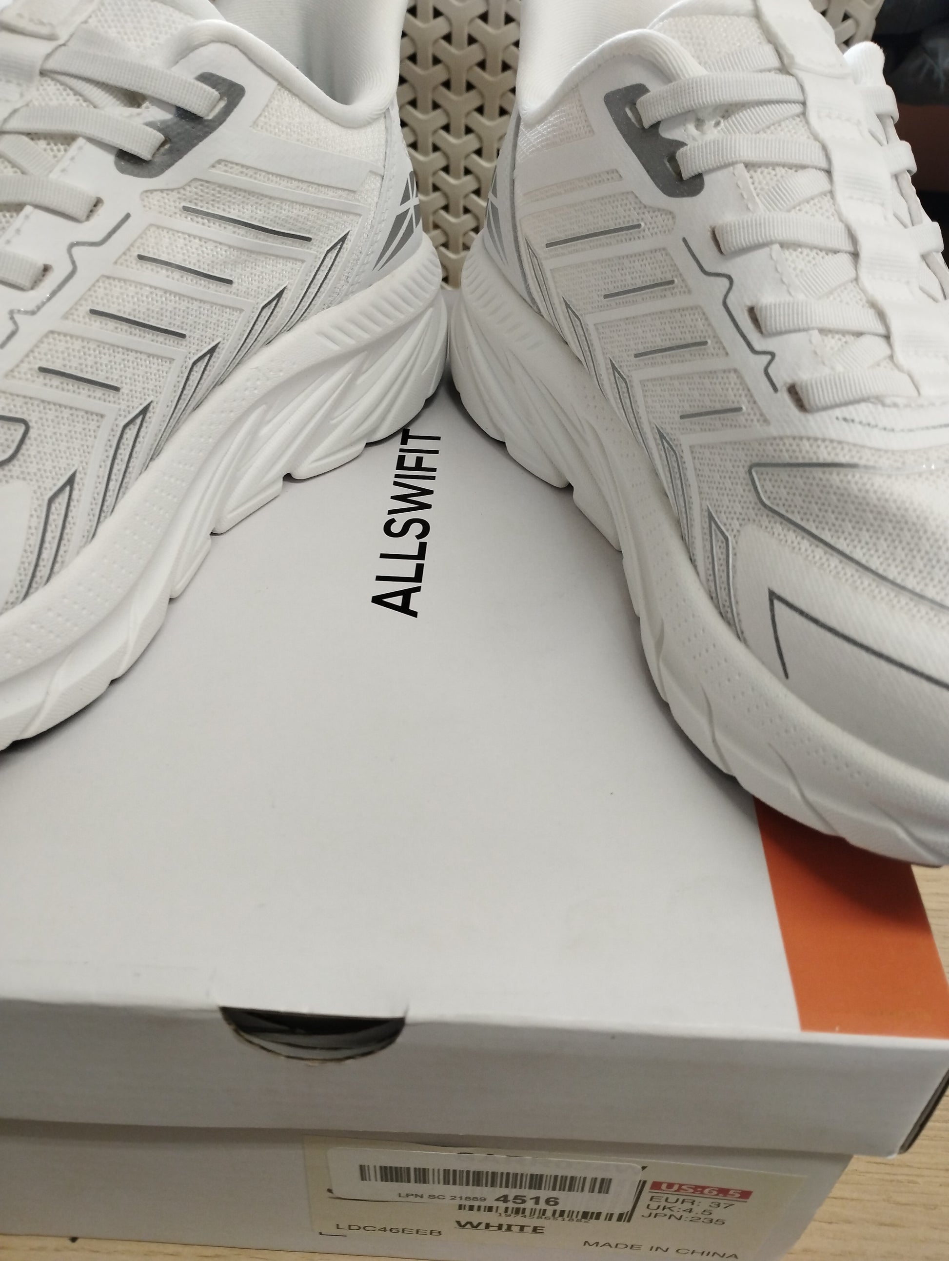 ALLSWIFT Women's Trainers Slip On Walking Shoes-UK4.5-WHITE