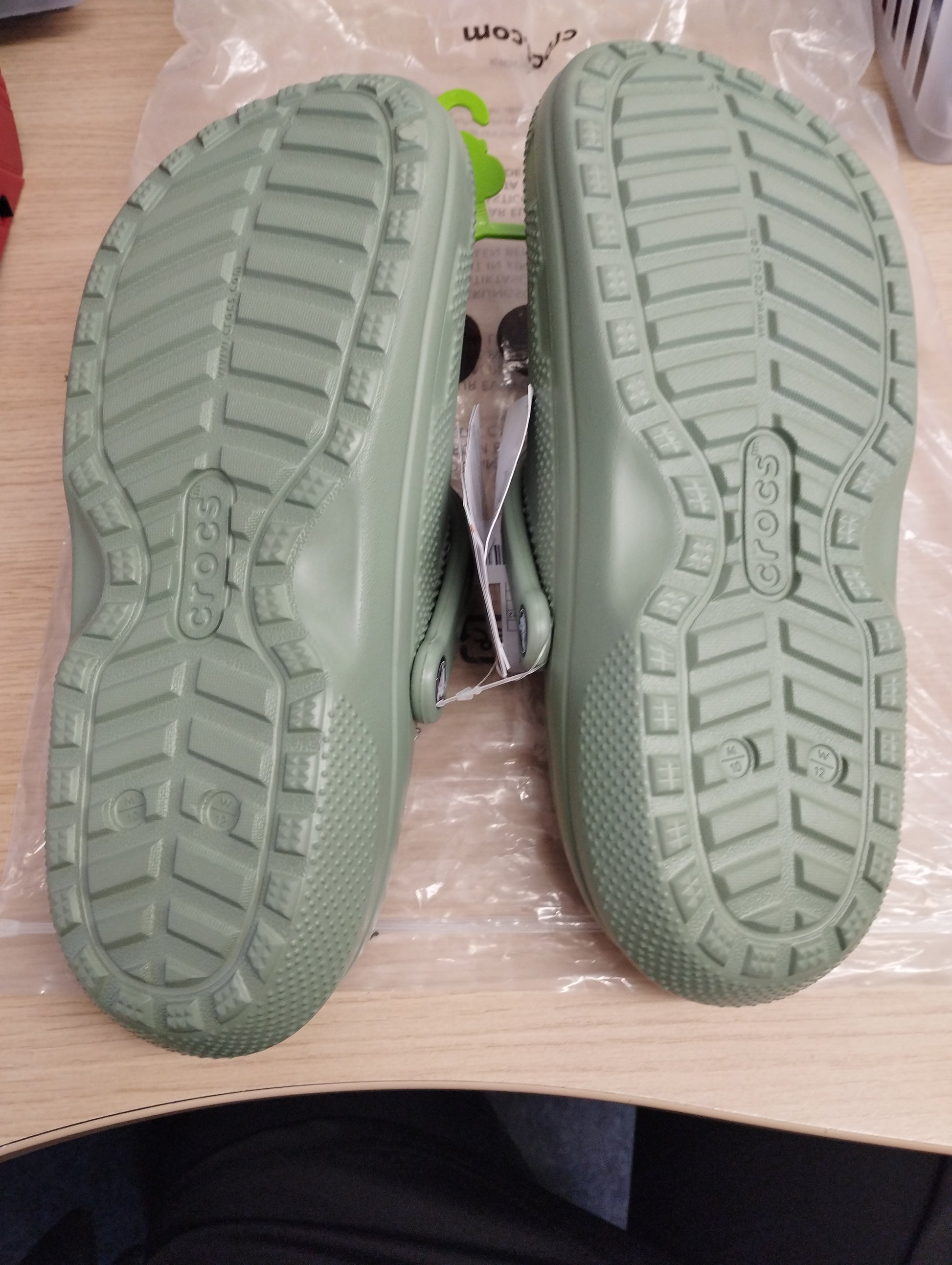 CROCS Fur Lined Classic- moss/multi UK M9/W10