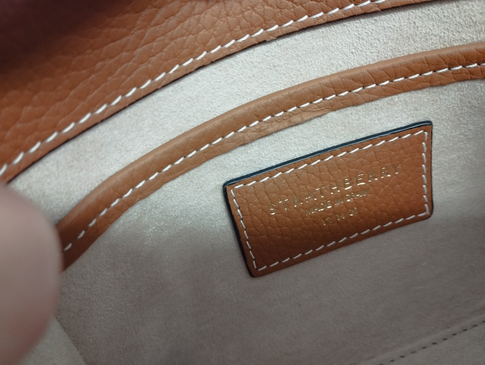 STRATHBERRY Mosaic Top Handle Nano Bag-tan