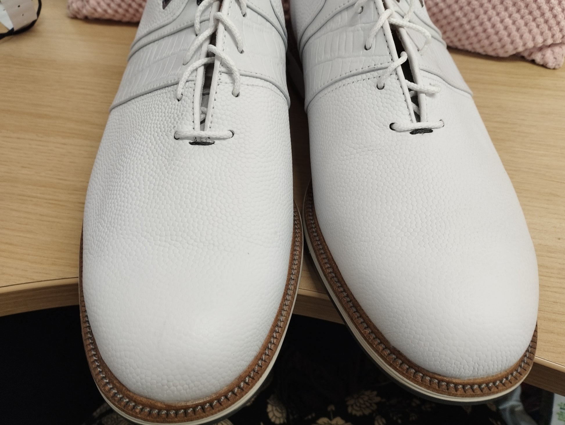 FootJoy Premiere Series Mens Golf Shoes White/White/Light Grey Wilcox-UK11