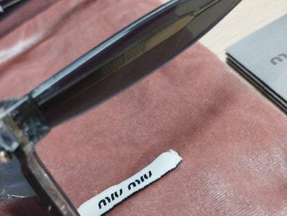 MIU MIU SMU03T REVEAL Glitter Half Rim Sunglasses Black Made in Italy