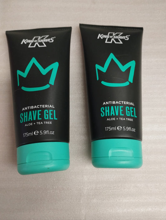 2 x King of Shaves Antibacterial Shave Gel - 175ml X 2