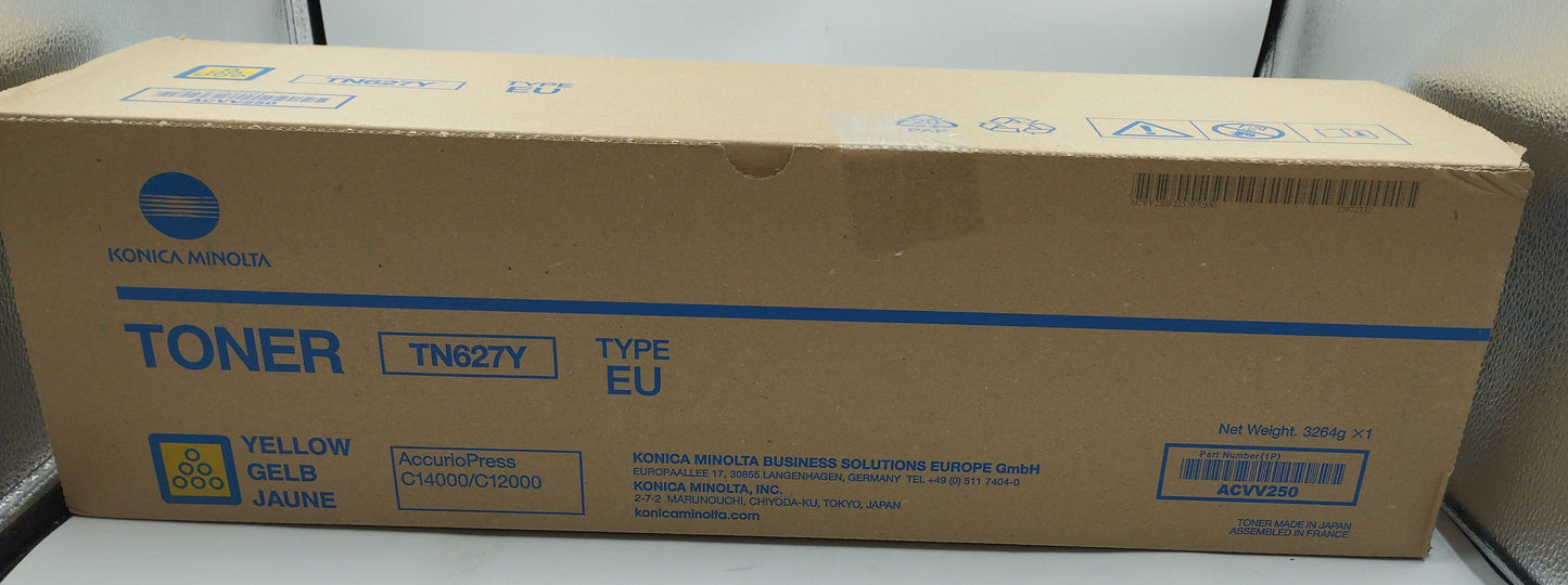 Konica Minolta ACVV250 Toner Cartridge Yellow TN627Y