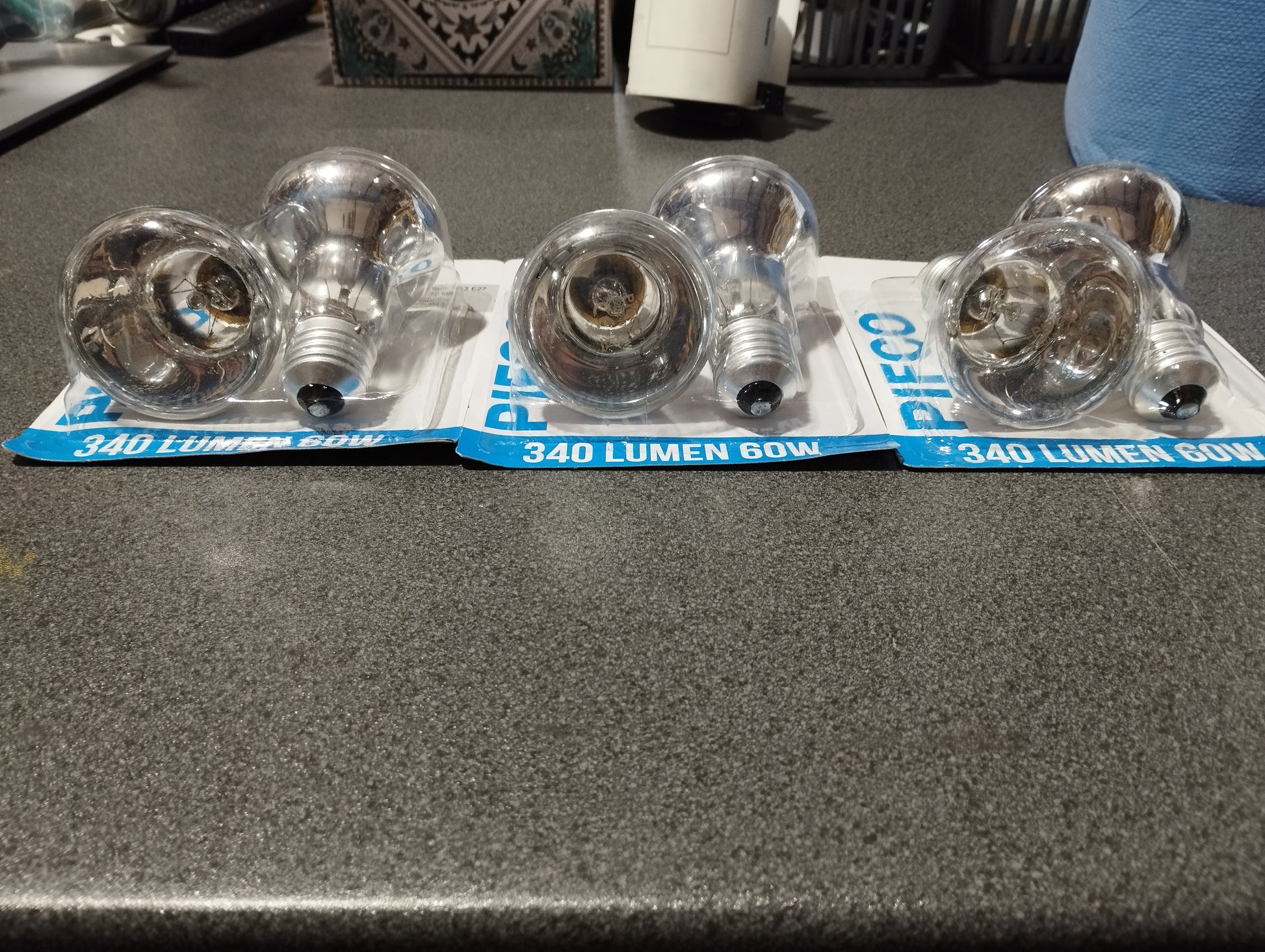 3 x 2pk Pifco 340 lumen 60w reflector bulb R63 E27