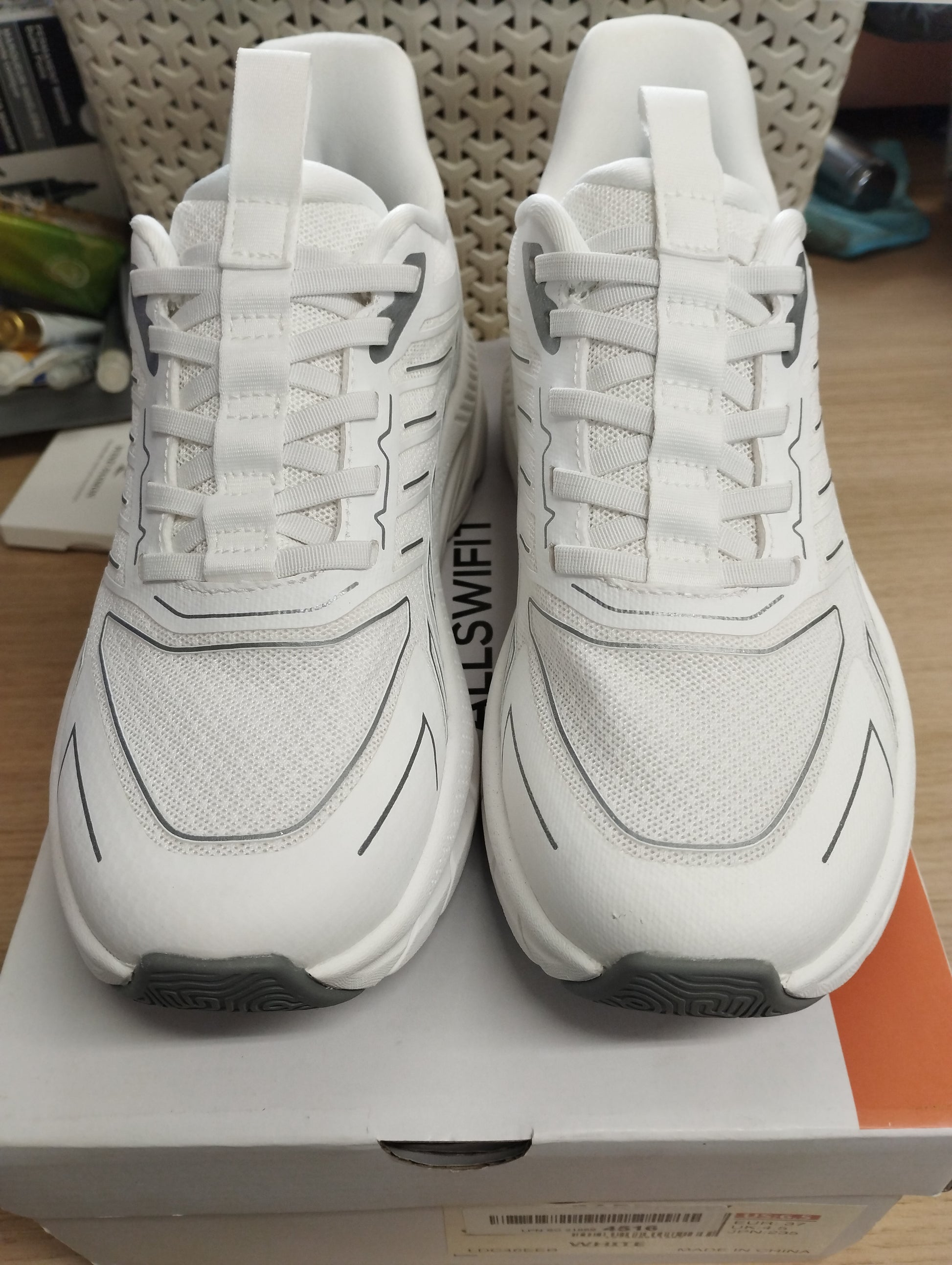 ALLSWIFT Women's Trainers Slip On Walking Shoes-UK4.5-WHITE