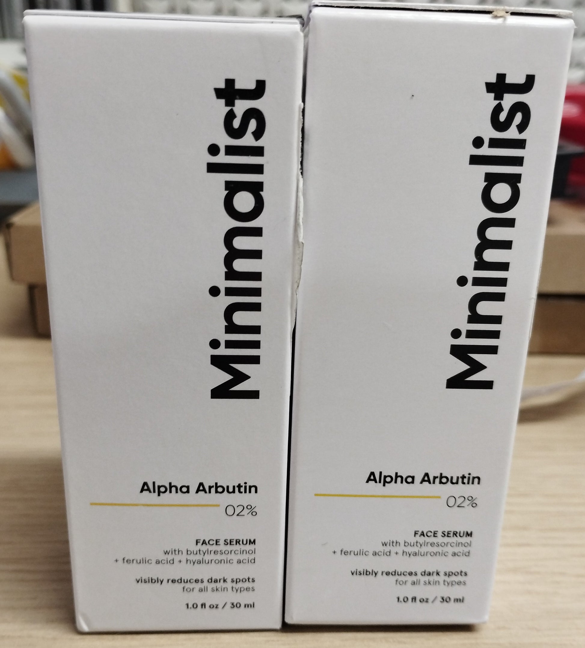 2 X minimalist alpha arbutin 02% face serum reduces dark spots 30ml EXP 10/25