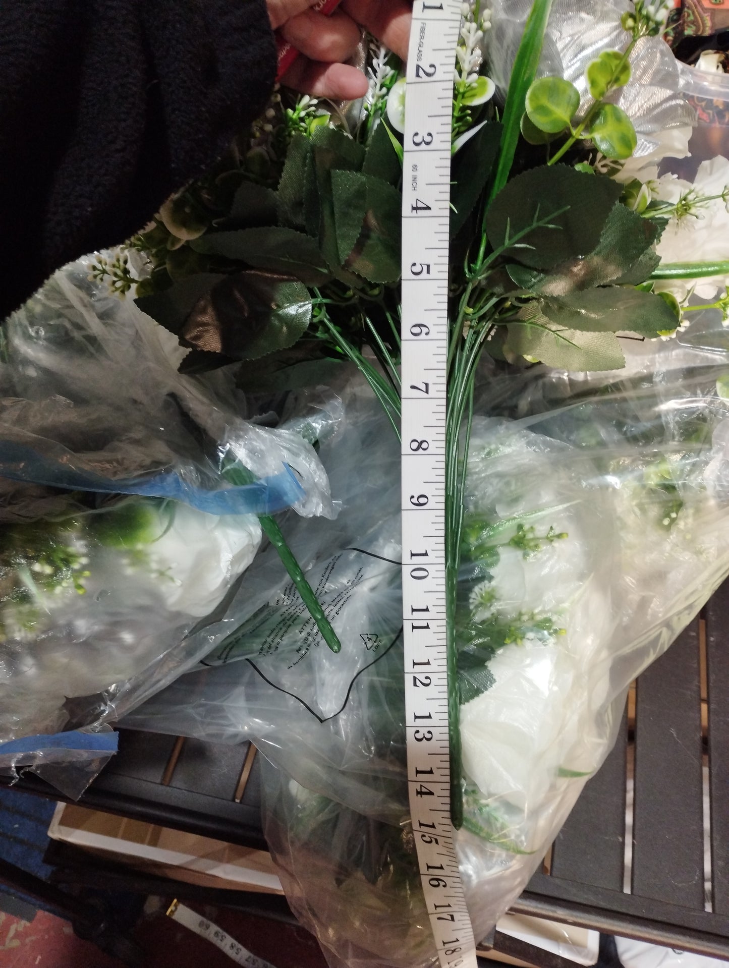 Large Artificial Wedding Bouquet- APPROX 14" DIAM