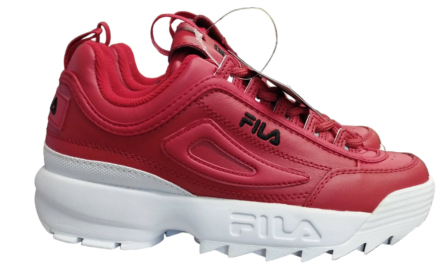 FILA DISRUPTOR 2 PREMIUM LEATHER SNEAKERS RED/WHITE-UK5