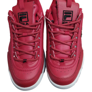 FILA DISRUPTOR 2 PREMIUM LEATHER SNEAKERS RED/WHITE-UK5