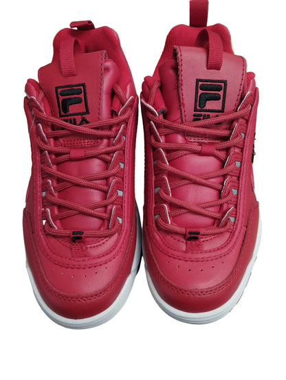 FILA DISRUPTOR 2 PREMIUM LEATHER SNEAKERS RED/WHITE-UK5
