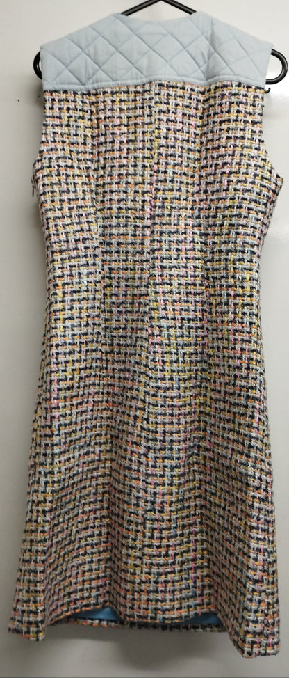 Karen Millen Tweed Denim Mix A Line Dress-UK8