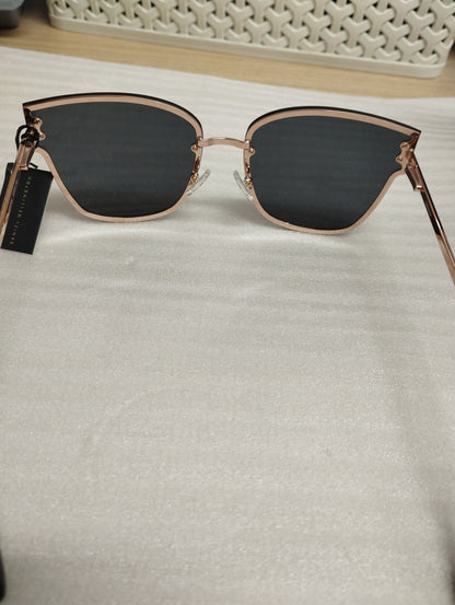 Daniel Wellington AE62R02 GRANDE Sunglasses-Rose Gold Frame-Black Lenses