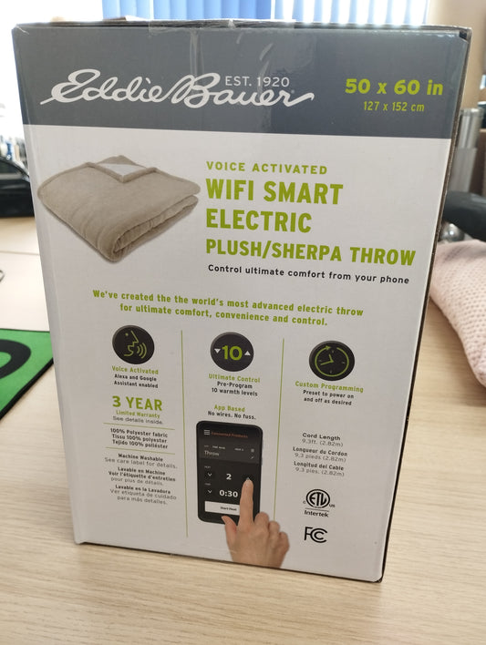Eddie Bauer WiFi smart heated throw