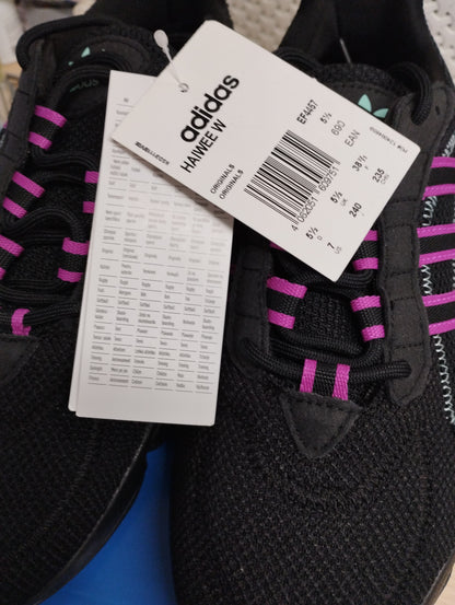 Adidas Originals Women's Black Pink HAIWEE Sneakers-UK5.5