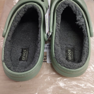 CROCS Fur Lined Classic- moss/multi UK M9/W10
