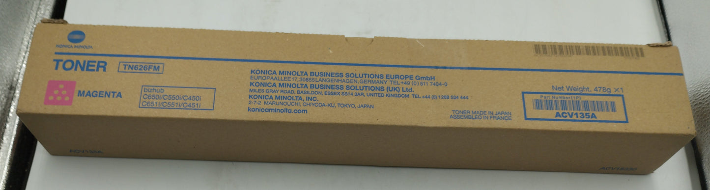 Original Konica Minolta TN-626M Magenta Toner Cartridge (ACV1350)
