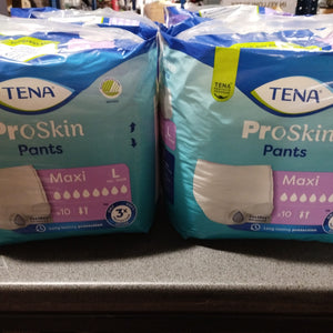 4pks of tena proskin/night pants LARGE