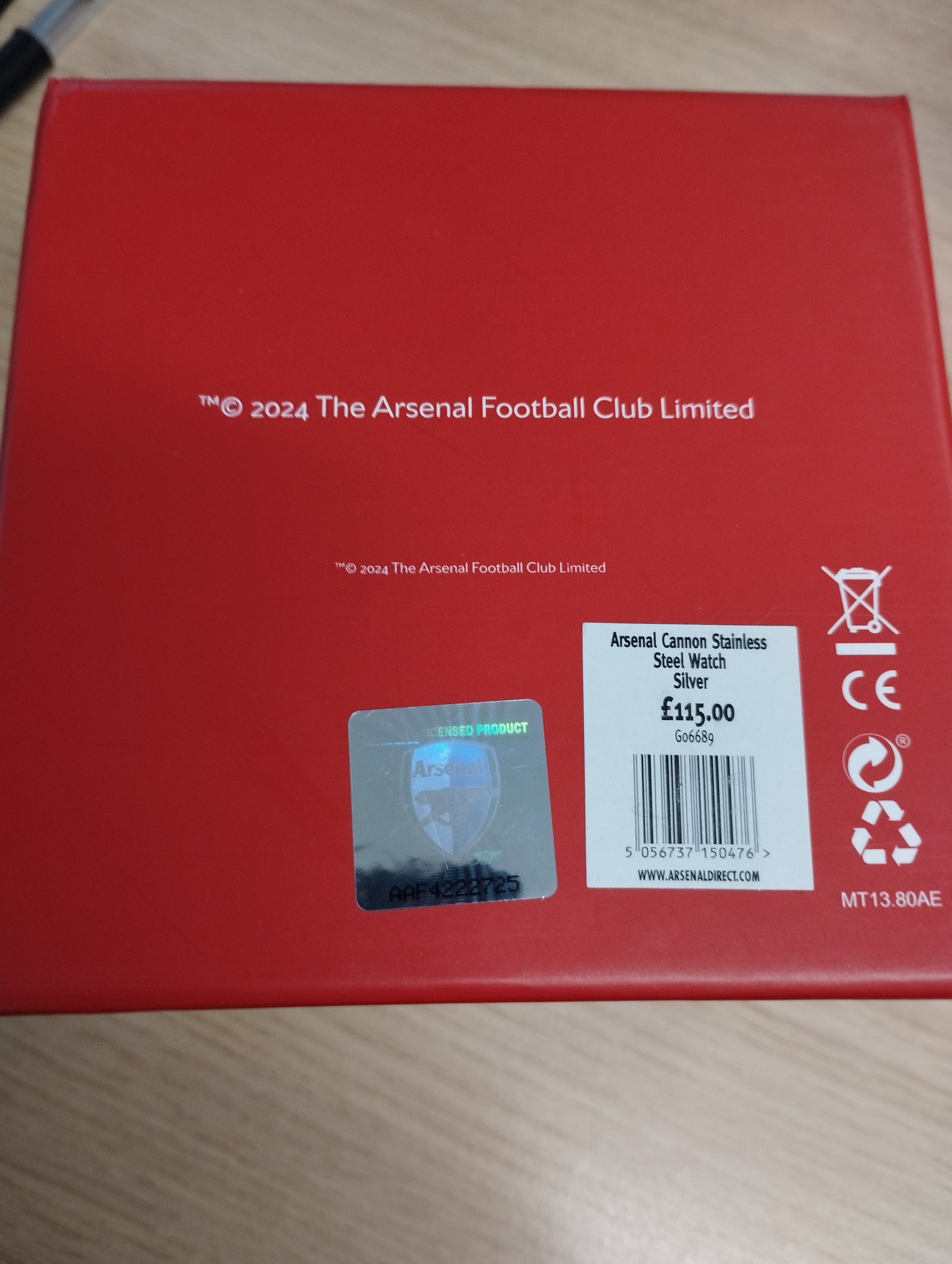 Arsenal Cannon Stainless Steel Watch