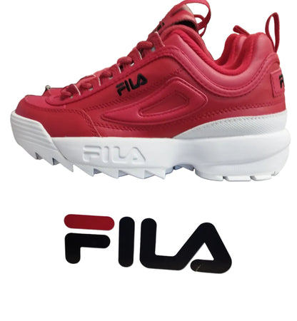 FILA DISRUPTOR 2 PREMIUM LEATHER SNEAKERS RED/WHITE-UK5