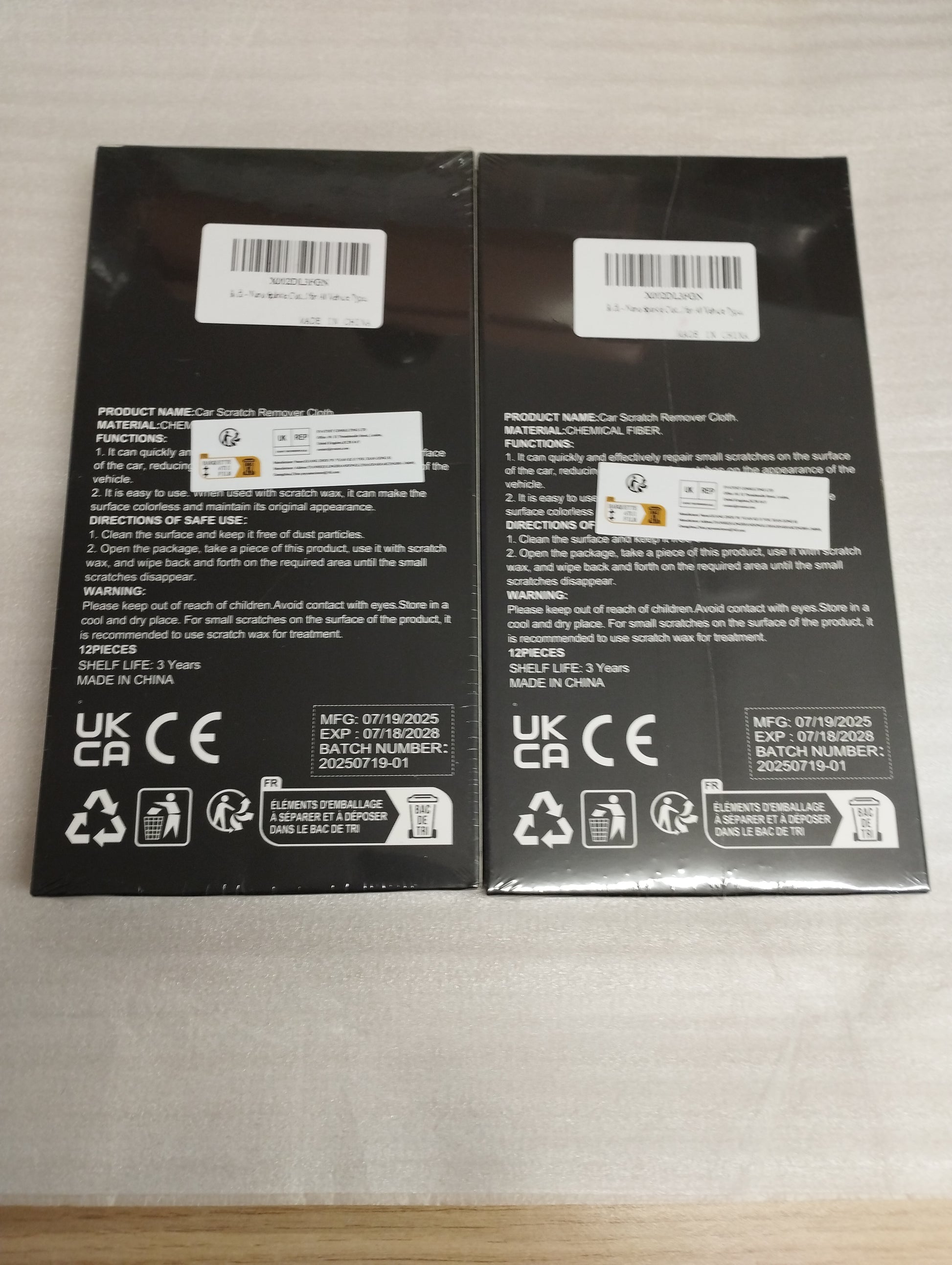 2 x 12 Pack Nano Sparkle Cloth for Car Scratches – Paint Scratch Remover Nano Magic Cloth, Repairs Light Marks, Water Spots & Oxidation – Safe on All Car Colours