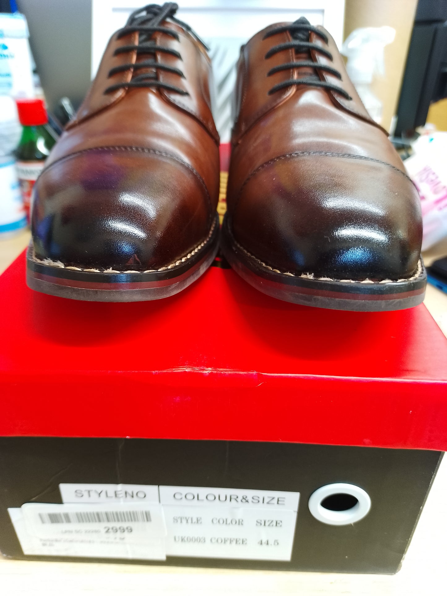 Poerkan Men's Comfortable & Stylish Lace - Up Derby Shoes-Black-UK10