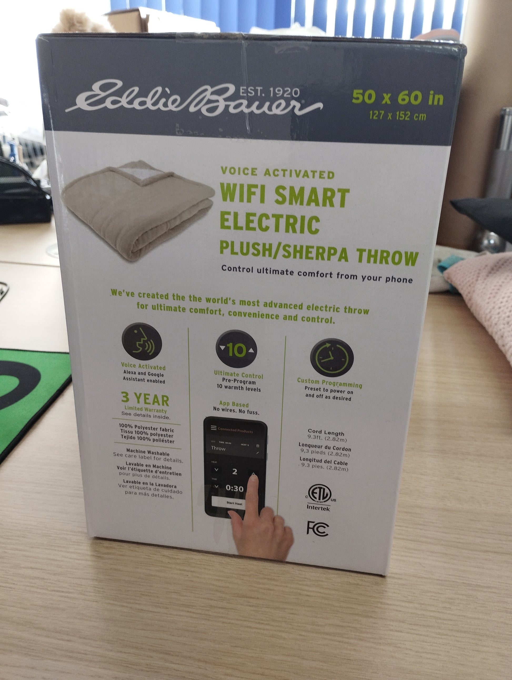 Eddie Bauer WiFi smart heated throw