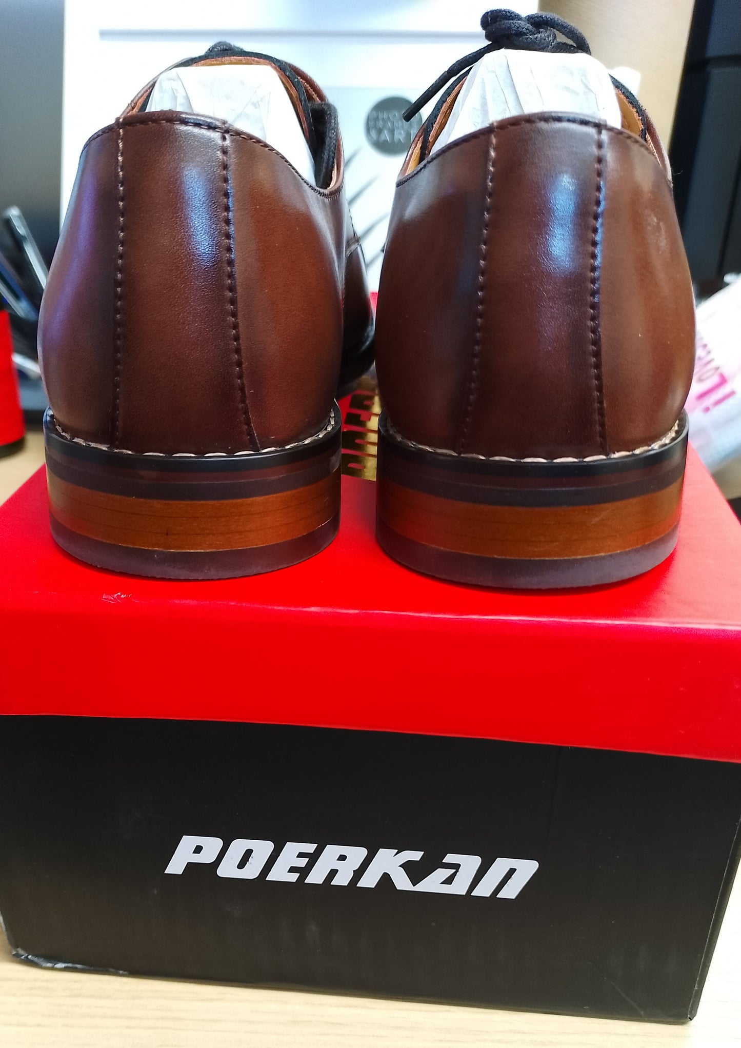 Poerkan Men's Comfortable & Stylish Lace - Up Derby Shoes-Black-UK10