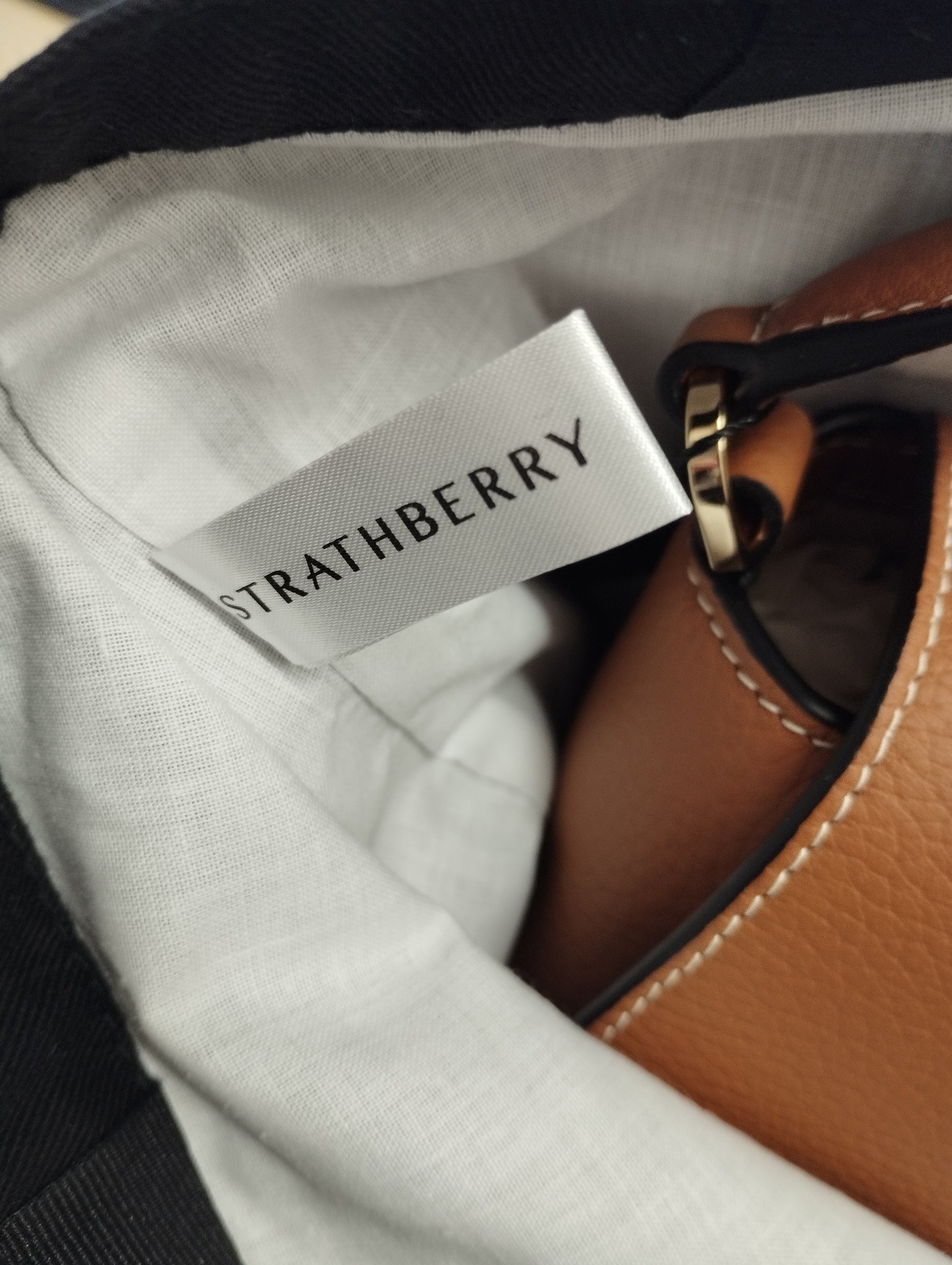 STRATHBERRY Mosaic Top Handle Nano Bag-tan