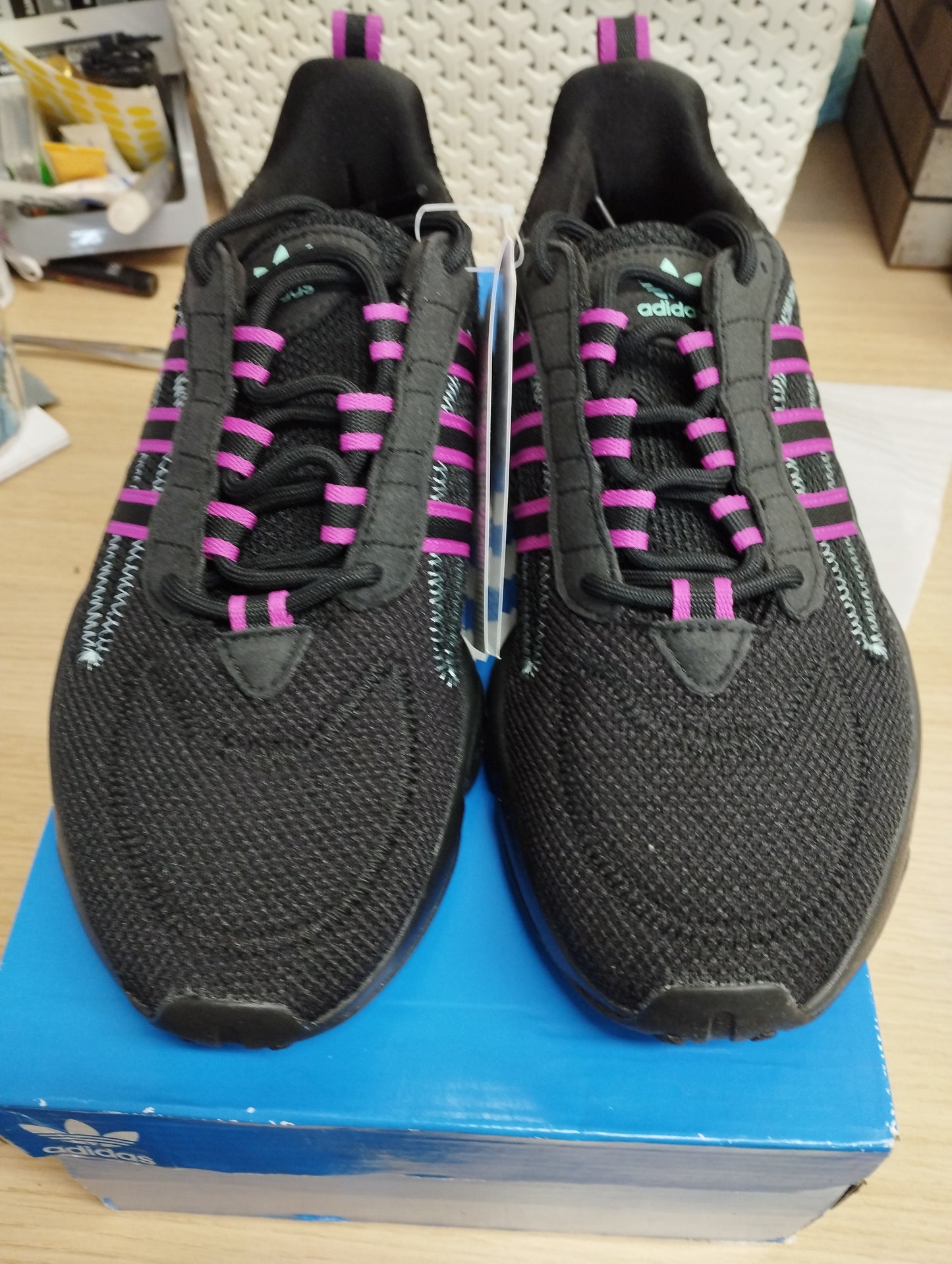 Adidas Originals Women's Black Pink HAIWEE Sneakers-UK5.5