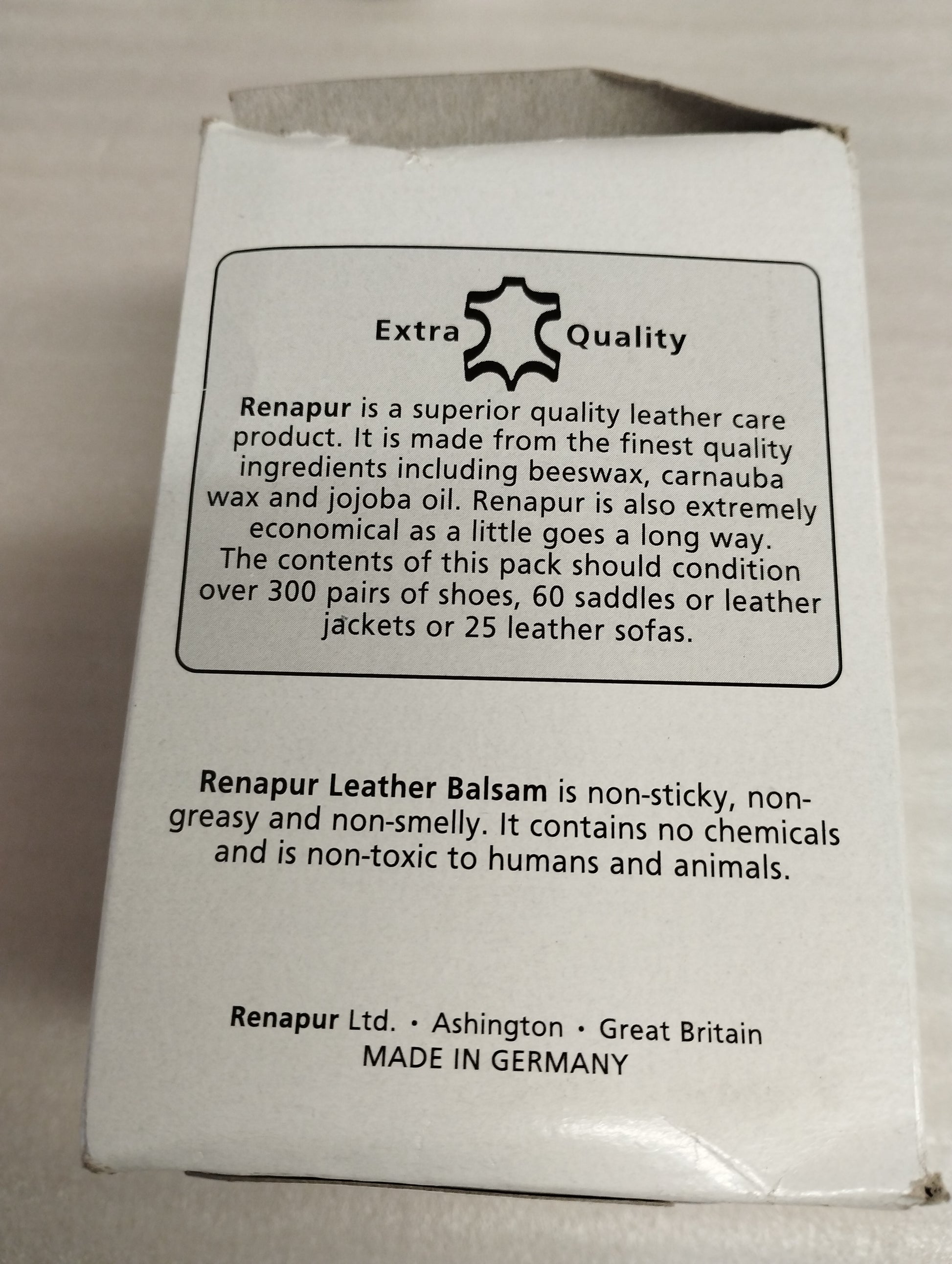 Renapur Leather Balsam, Natural Balm, Conditioner and Restorer (200 ml + Applicator Sponge)