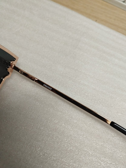 Daniel Wellington AE62R02 GRANDE Sunglasses-Rose Gold Frame-Black Lenses