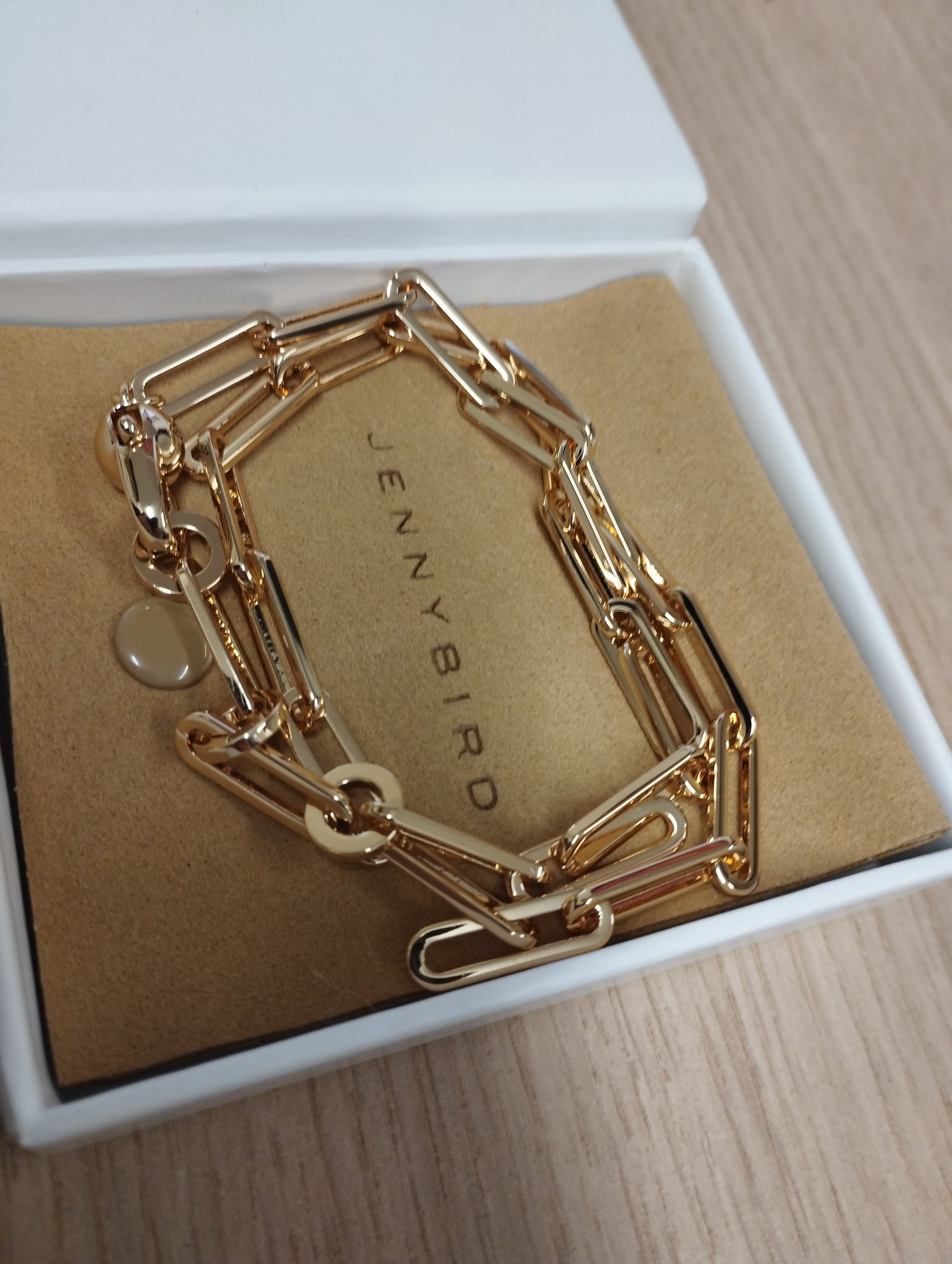 JENNY BIRD Gold-Plated Andi Slim Paperclip Chain Necklace RRP:£125