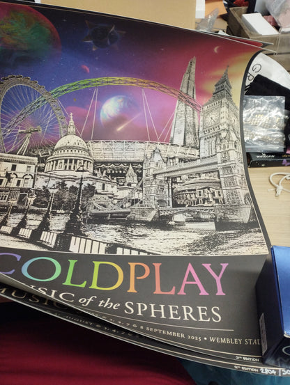 Coldplay Wembley 2025 Poster 2ND Edition Numbered-VARIOUS
