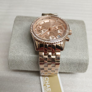 Michael Kors Mini Bryant Pavé Rose Gold-Tone Watch