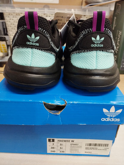 Adidas Originals Women's Black Pink HAIWEE Sneakers-UK5.5