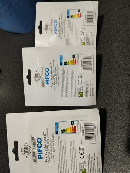 3 x 2pk Pifco 340 lumen 60w reflector bulb R63 E27
